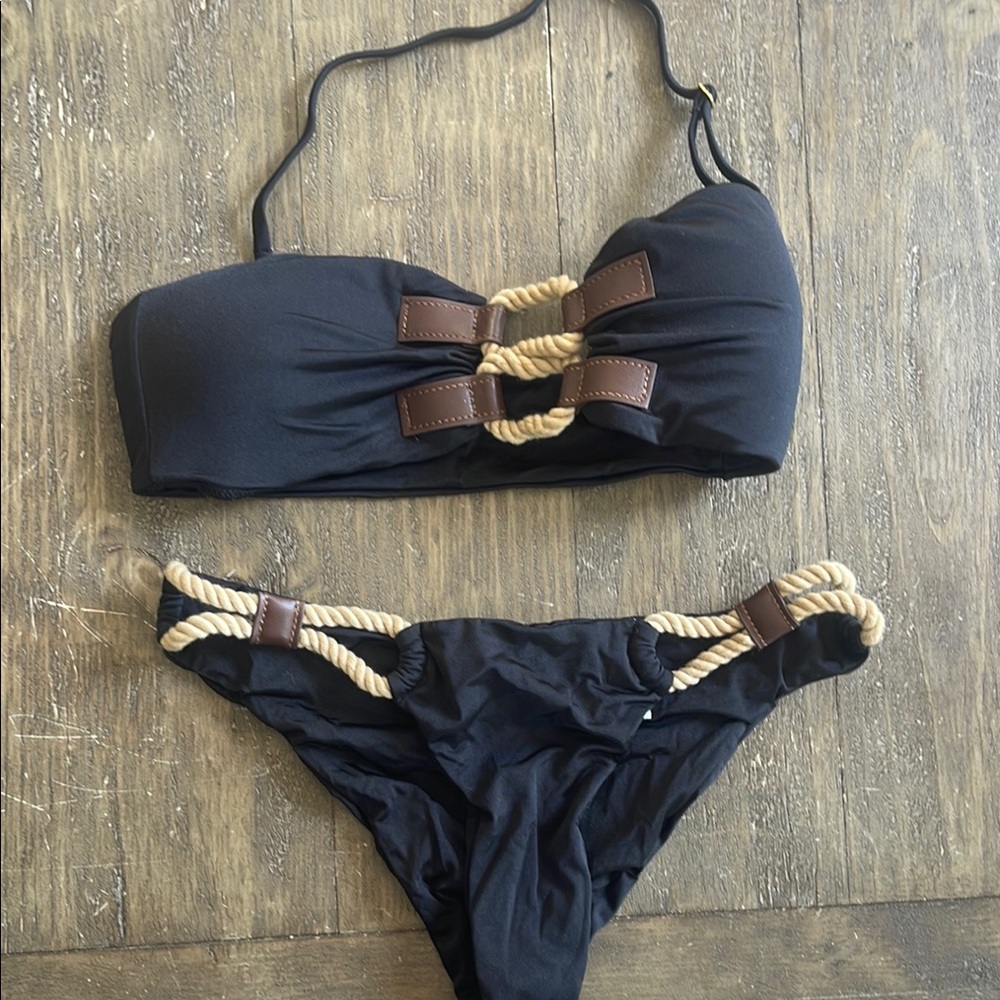 Beach Bunny Black and Tan Bikini